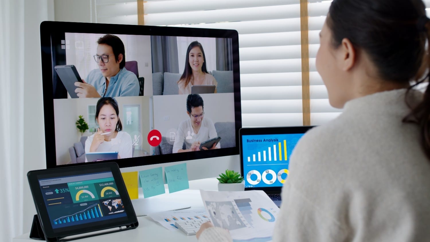 Virtual assistant investing in professional development at their workspace