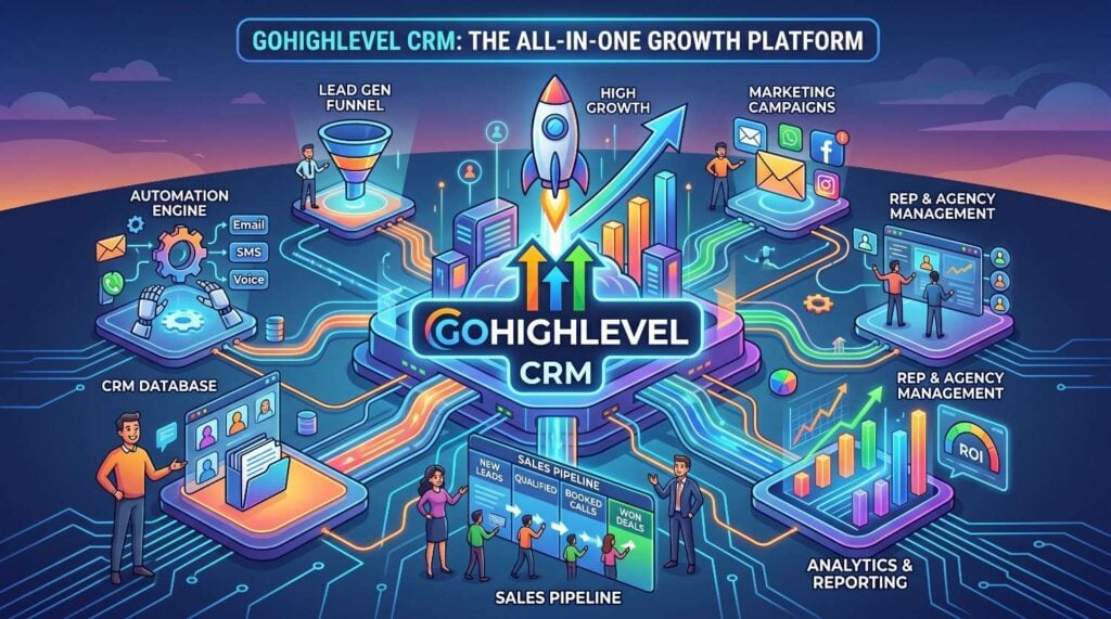 Complete marketing automation engine and lead gen funnel diagram