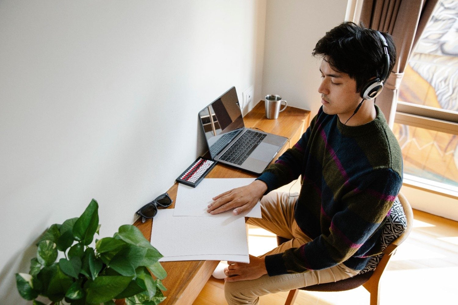 Accessible home office audio learning setup